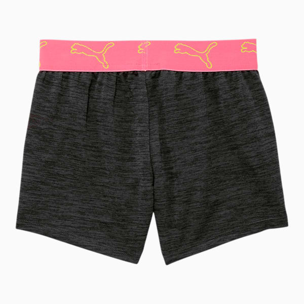 Stay Bold Little Kids' Space Dyed Jacquard Waistband Shorts, BLACK HEATHER, extralarge