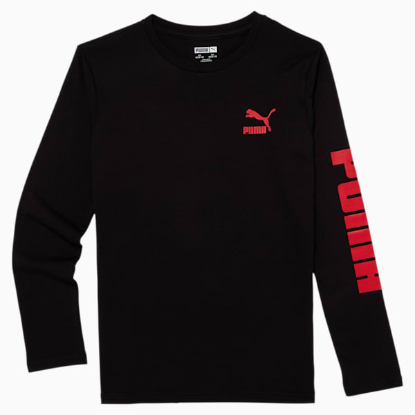 Classics Split Boys' Long Sleeve Tee JR, PUMA BLACK, extralarge
