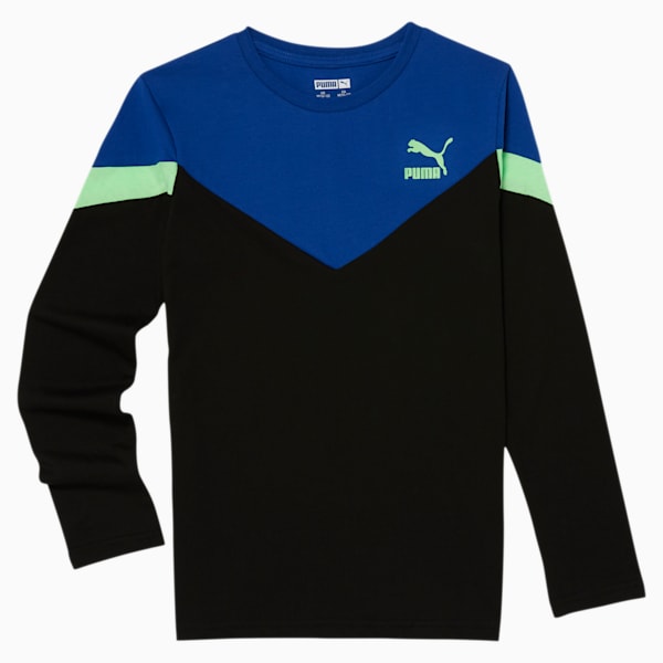 MCS Boys' Long Sleeve Tee JR, PUMA BLACK, extralarge