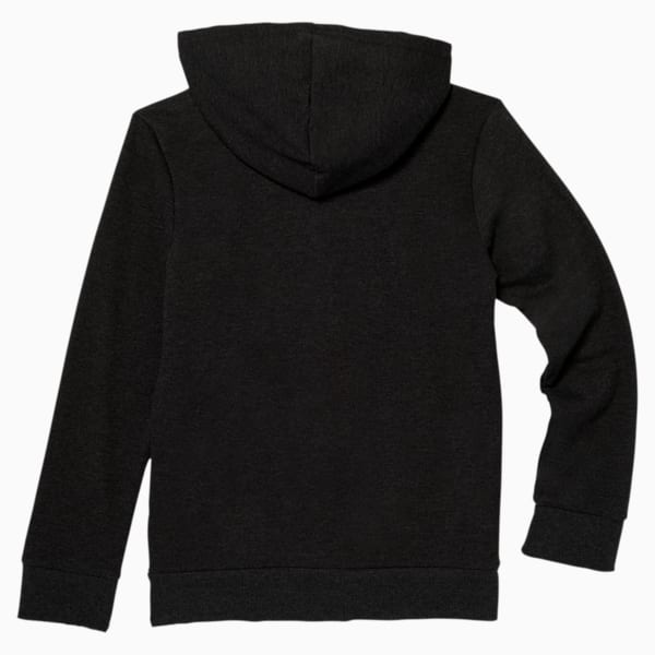 Slanted Logo Boys' Full Zip Hoodie JR, BLACK HEATHER, extralarge