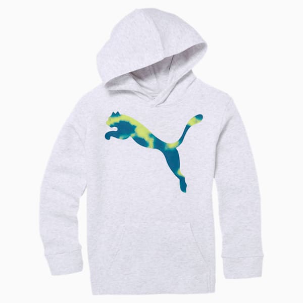 Big Cat Little Kids' Hoodie, WHITE HEATHER, extralarge