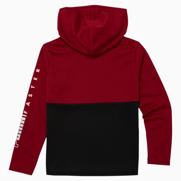 Alpha Little Kids' Long Sleeve Hooded Top, RED DAHLIA, extralarge