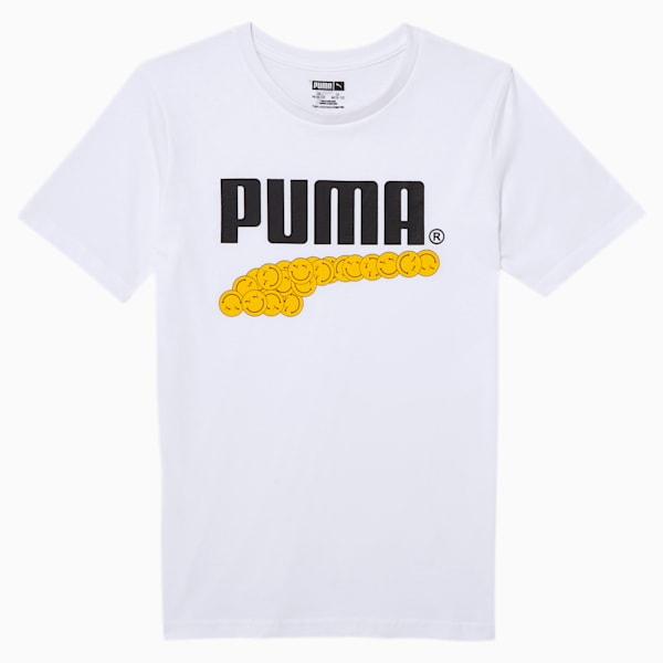 PUMA Boys' Graphic Tee JR, PUMA WHITE, extralarge