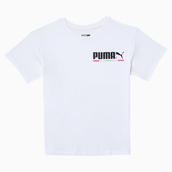 Tailored for Sport Wild Girls' Graphic Tee JR, PUMA WHITE, extralarge