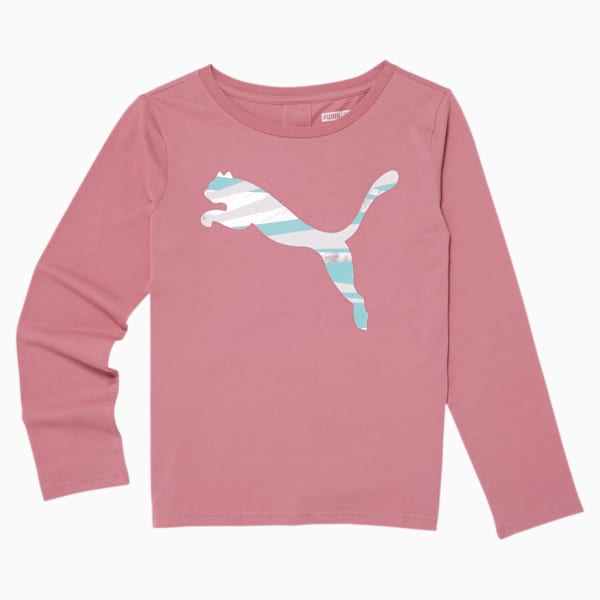 No.1 Logo Girls' Long Sleeve Fashion Tee JR, Fox Glove, extralarge