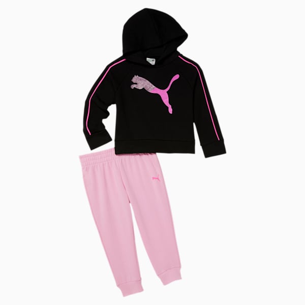 Fleece Hoodie + Jogger Toddler Set, PUMA BLACK, extralarge