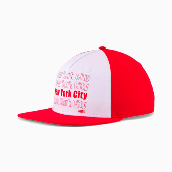 PUMA Thank You Flat Brim Snapback, RED/WHITE, extralarge