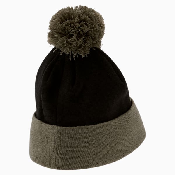 PUMA Slope Cuff Pom Beanie, Olive/Black, extralarge