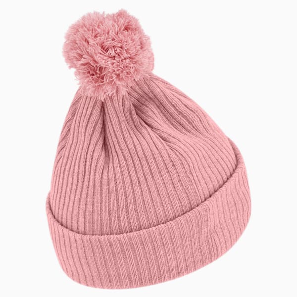 PUMA Lily Cuff Pom Beanie, Medium Pink, extralarge