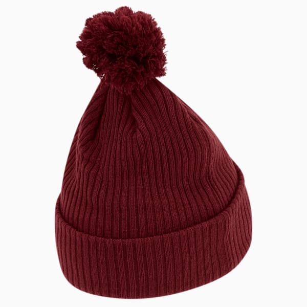 PUMA Lily Cuff Pom Beanie, Burgundy/Black, extralarge