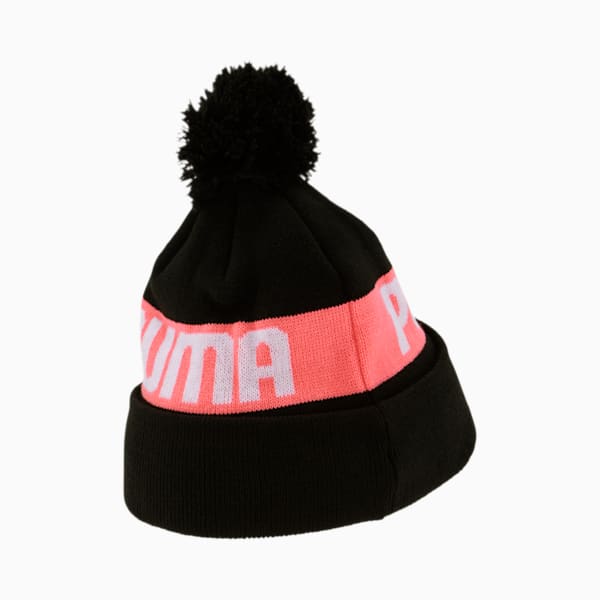 PUMA PE Pom Beanie, Black/Pink, extralarge