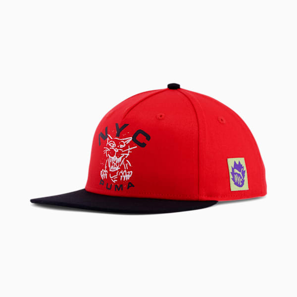 NYC Got Your Back Flat Brim Cap, RED, extralarge