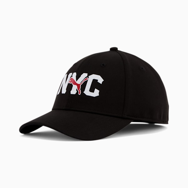 NYC Type Logo Stretchfit Cap, BLACK/RED, extralarge
