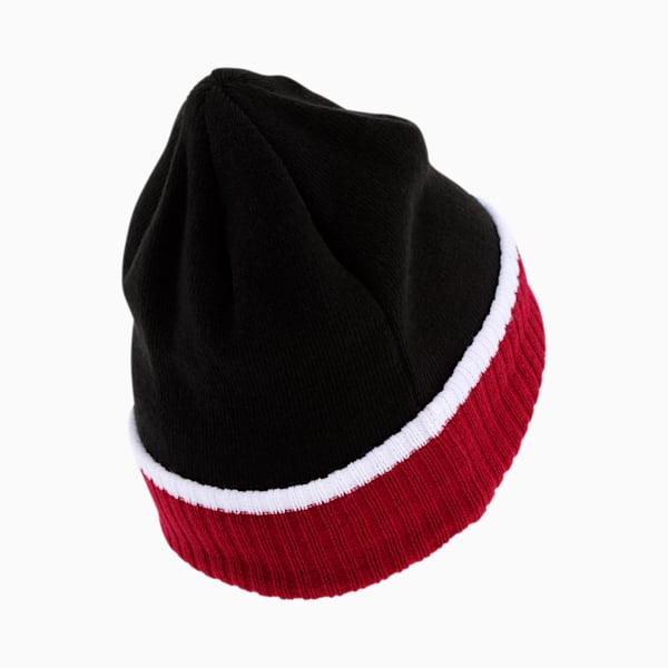 NYC Patch Contrast Rib Cuff Beanie, BURGUNDY/BLACK, extralarge