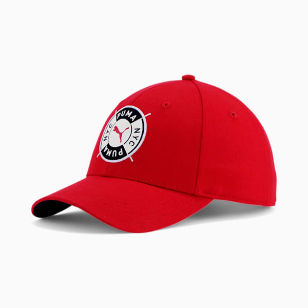 PUMA NYC Badge Baseball Cap, RED, extralarge