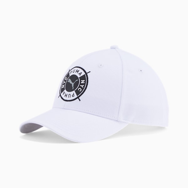 PUMA NYC Badge Baseball Cap, WHITE/BLACK, extralarge