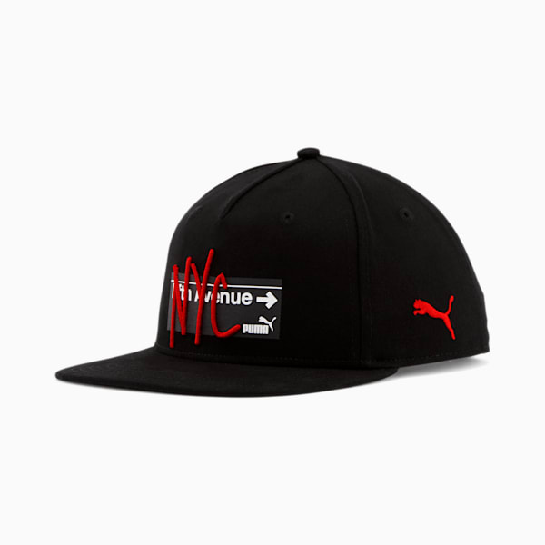 NYC Transit Sign Snapback Cap, BLACK/RED, extralarge