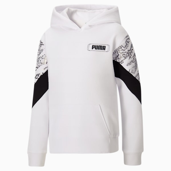 Untamed Girls' Fleece Hoodie JR, PUMA WHITE, extralarge