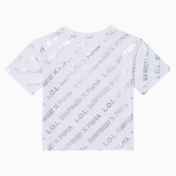 PUMA x L.O.L. SURPRISE! Little Kids' Metallic Fashion Tee, PUMA WHITE, extralarge