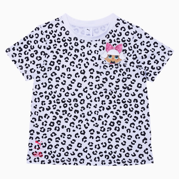 PUMA x L.O.L. SURPRISE! Little Kids' Leopard Fashion Tee, PUMA WHITE, extralarge