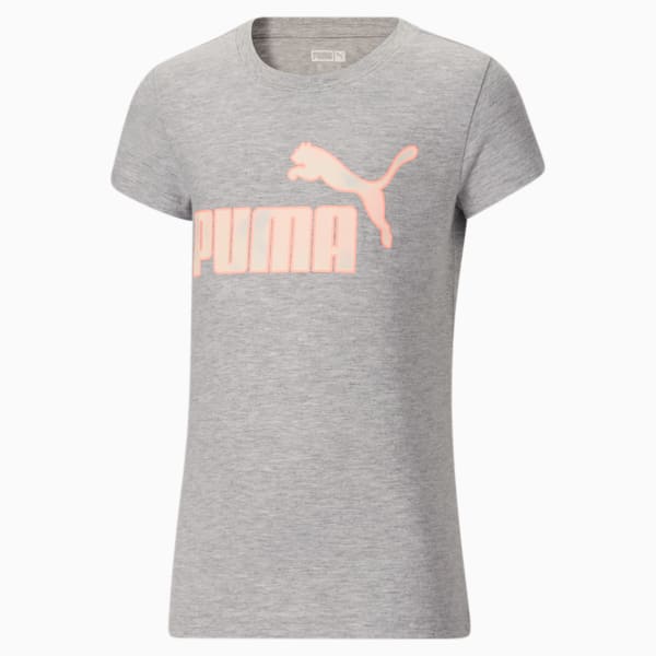 No.1 Logo Girls' Graphic Tee JR, LIGHT HEATHER GREY, extralarge