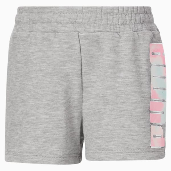 No.1 Logo Girls' Shorts JR, LIGHT HEATHER GREY, extralarge