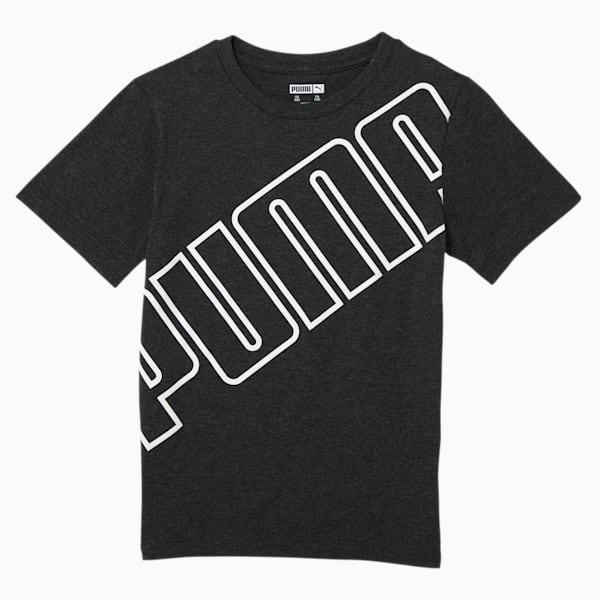 Slanted Logo Boys' Tee JR, BLACK HEATHER, extralarge