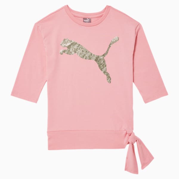 Puma Brand KIDS Girl's PUMA Logo Short Sleeve Crew Neck Sport T-Shirt