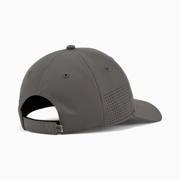 Stream Perforated Adjustable Baseball Cap, Grey/Black, extralarge