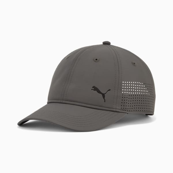Stream Perforated Adjustable Baseball Cap, Grey/Black, extralarge