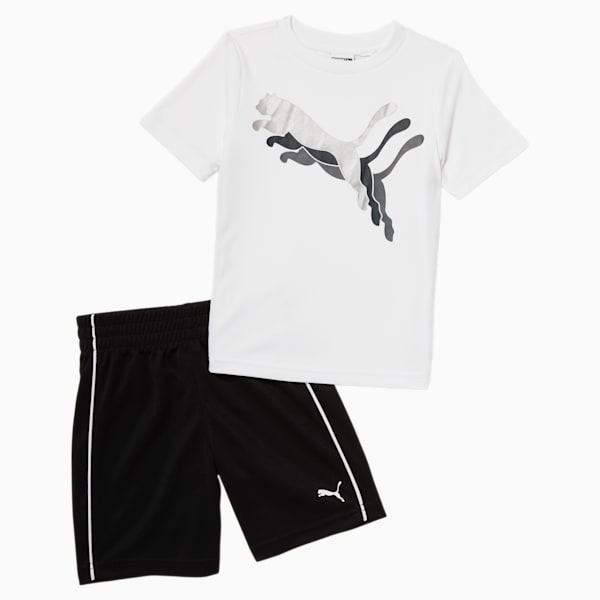 Tee + Mesh Short Infant + Toddler Set, PUMA WHITE, extralarge