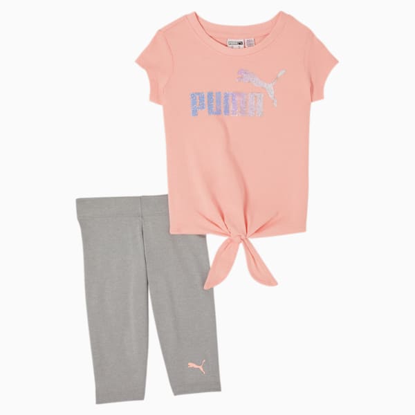 Tee + Capri Legging Infant + Toddler Set, APRICOT BLUSH, extralarge