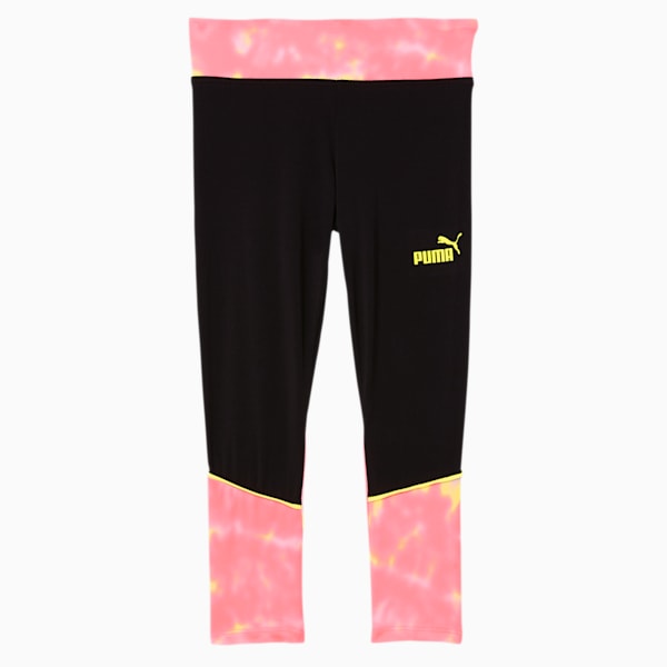 No.1 Logo Little Kids' Colorblocked Leggings, PUMA BLACK, extralarge