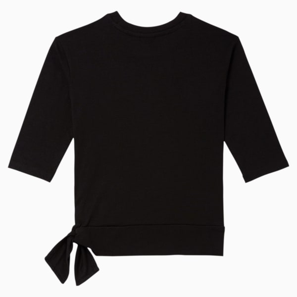 Tag Little Kids' 3/4 Sleeve Side Knot Tee, PUMA BLACK, extralarge