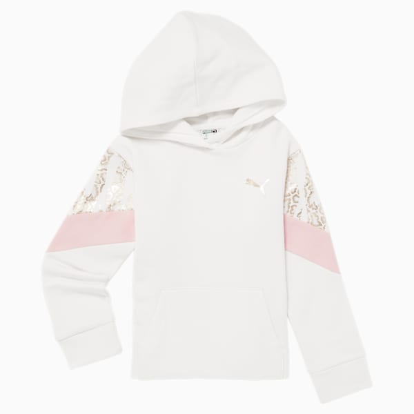 Untamed Little Kids' Fleece Pullover Hoodie, PUMA WHITE, extralarge