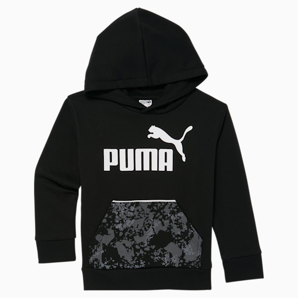 Camo Little Kids' Fleece Pullover Hoodie, PUMA BLACK