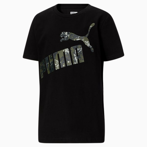 Camo Graphic Tee JR, PUMA BLACK, extralarge