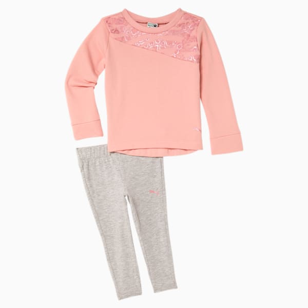 Crewneck Sweatshirt + Legging Toddler Set, PEONY, extralarge