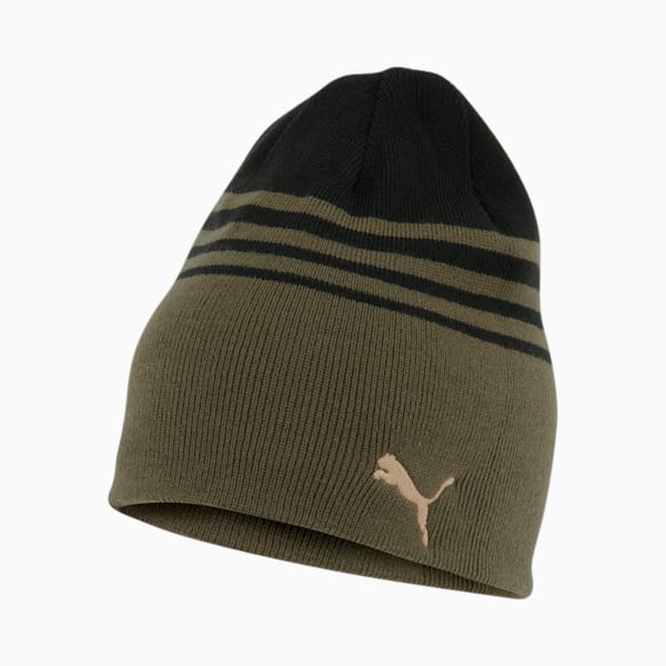 PUMA Evolve Reversible Beanie, Olive / BLACK, extralarge