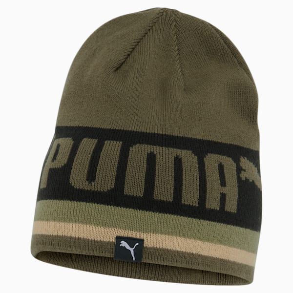 PUMA Evolve Reversible Beanie, Olive / BLACK, extralarge