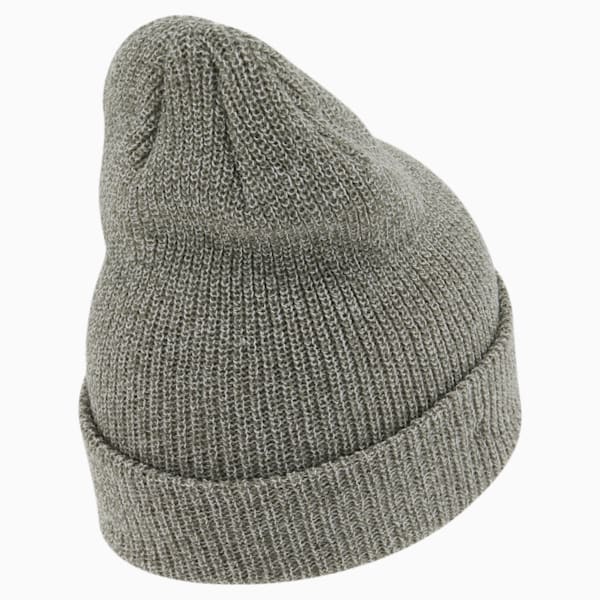 PUMA Woven Label Marled Beanie, Medium Grey, extralarge