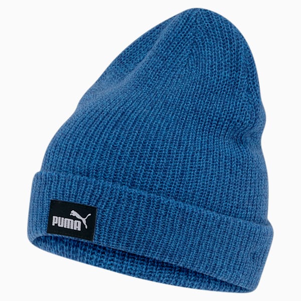 PUMA Woven Label Marled Beanie, Blue, extralarge