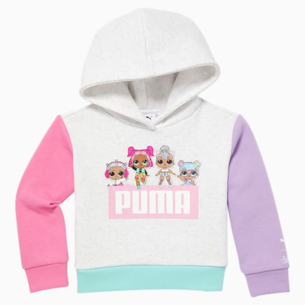 PUMA x L.O.L. Surprise! Toddler Fleece Pullover, WHITE HEATHER, extralarge