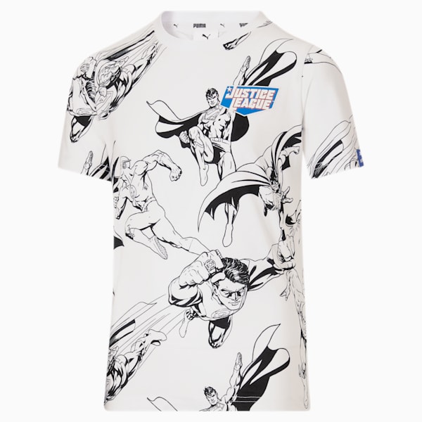 PUMA x DC Justice League AOP Fashion Tee Big Kids, PUMA WHITE, extralarge