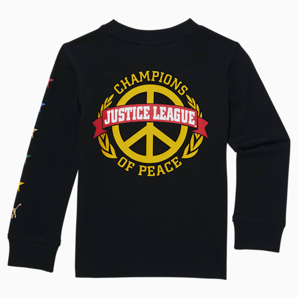 PUMA x DC Justice League Long Sleeve Toddler Fashion Tee, PUMA BLACK, extralarge