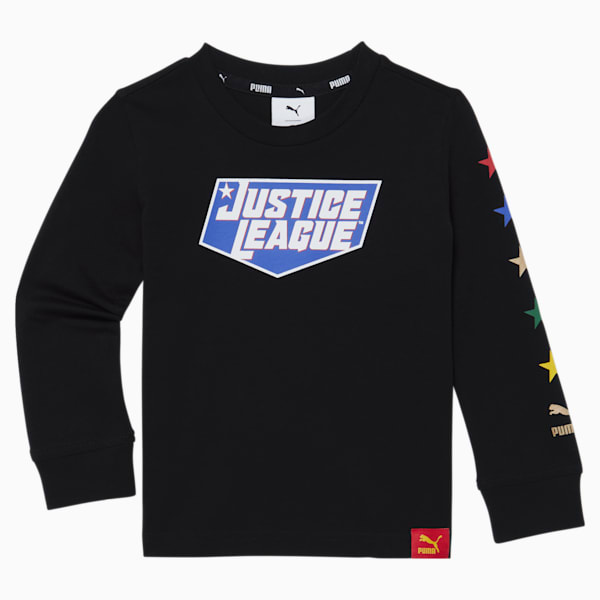 PUMA x DC Justice League Long Sleeve Toddler Fashion Tee, PUMA BLACK, extralarge