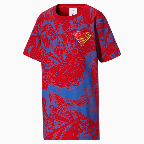 PUMA x DC Justice League Fashion Tee Big Kids, HIGH RISK RED, extralarge