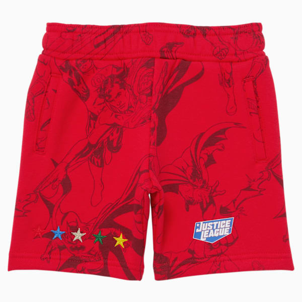 PUMA x DC Justice League AOP Toddler Shorts, HIGH RISK RED, extralarge