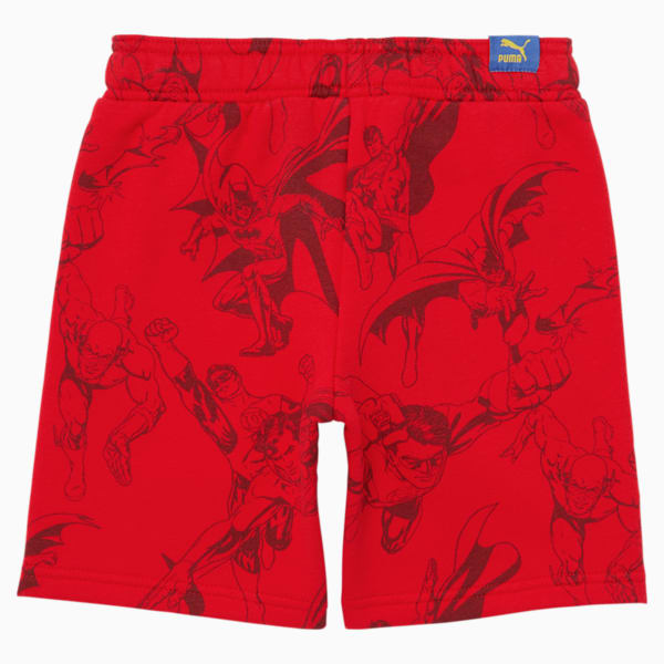 PUMA x DC Justice League AOP Little Kids' Shorts, HIGH RISK RED, extralarge