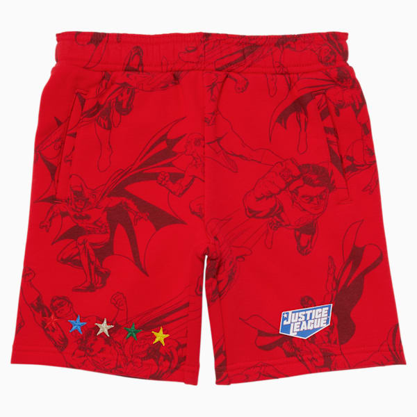 PUMA x DC Justice League AOP Little Kids' Shorts, HIGH RISK RED, extralarge